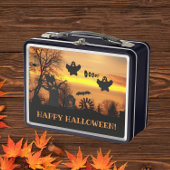 Halloween Night Beängstigend Ghosts and Bats Scene Metall Brotdose