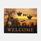 Halloween Night Beängstigend Ghosts and Bats Willk Fußmatte (Vorderseite)