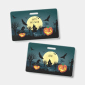Halloween Night Celebration Carnival Trendy Ausweis (Vorder- & Rückseite)