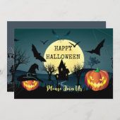 Halloween Night Celebration, Karneval Fantasy Moon Einladung (Vorne/Hinten)