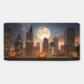 Halloween Night Cityscape mit Pumpkin Banner (Horizontal)