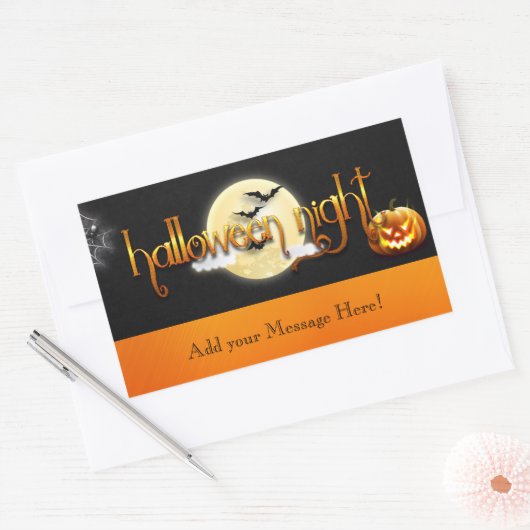 Halloween Night - CUSTOMIZE Rechteckiger Aufkleber (Umschlag)