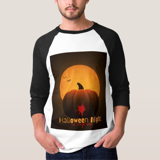 Halloween Night Est. 31st October Cat Pumpkin T-Shirt (Vorderseite)