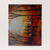 Halloween Night Full Moon Geister und Hexen Puzzle (Vertikal)