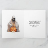 Halloween Night Full Moon Jack O'Lanterns Bats Karte (Innenseite)