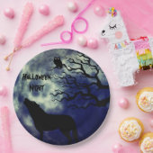 Halloween Night Fullmoon 2 Paper Plate Pappteller (Party)