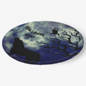 Halloween Night Fullmoon 2 Paper Plate Pappteller (Schrägansicht)
