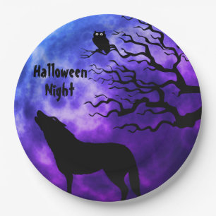 Halloween Night Fullmoon Paper Plate Pappteller