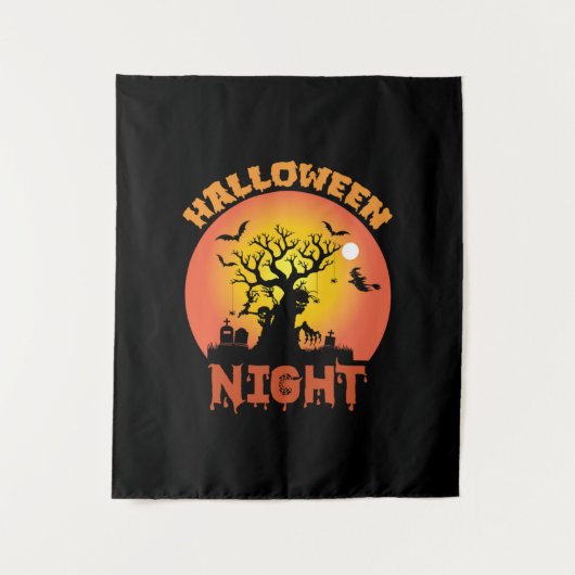 Halloween Night Geburtstag Wandteppich (Vorderseite)