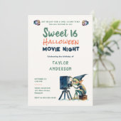 Halloween Night Gremlin Hallowen Sweet 16 Einladung (Stehend Vorderseite)