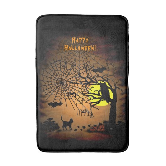 Halloween Night, Happy Halloween ! Badematte (Vorderseite Vertikal)