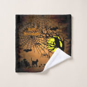 Halloween Night, Happy Halloween ! Badhandtuch Set (Waschlappen)