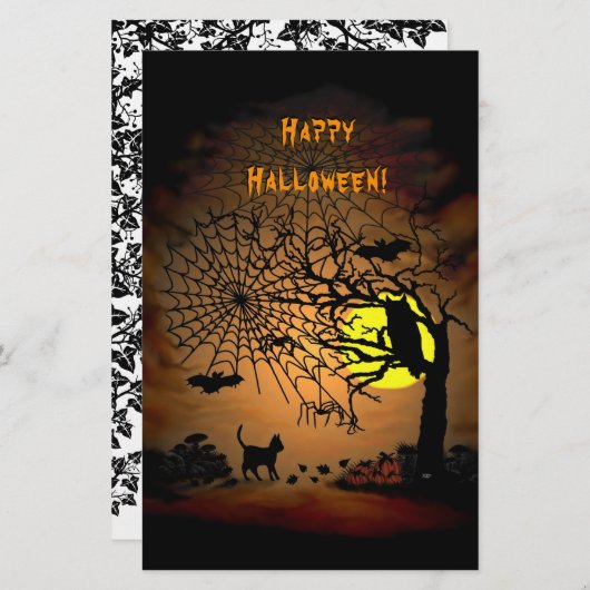 Halloween Night Happy Halloween! Briefpapier (Vorne/Hinten)
