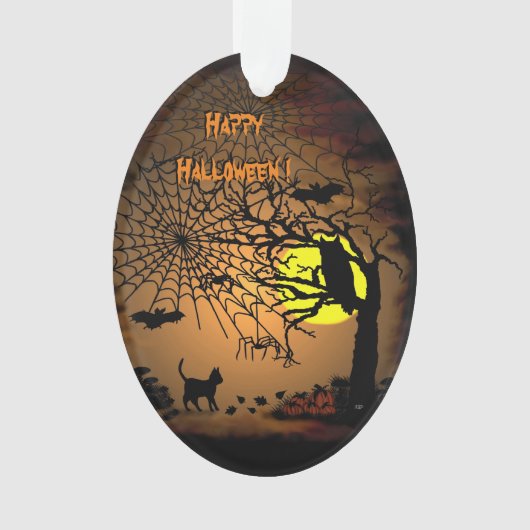 Halloween Night, Happy Halloween ! Ornament (Vorderseite)