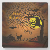 Halloween Night, Happy Halloween ! Steinuntersetzer (Vorderseite)