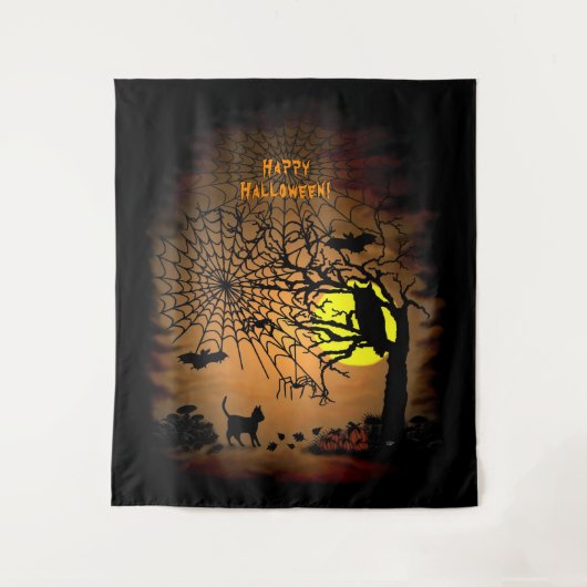 Halloween Night, Happy Halloween ! Wandteppich (Vorderseite)
