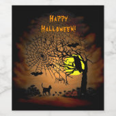 Halloween Night, Happy Halloween! Weinetikett (Einzelnes Label)