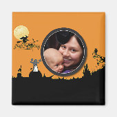 Halloween Night in Orange Glow Fügen Sie Ihr Foto  Magnet (Vorne)