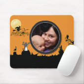 Halloween Night in Orange Glow Fügen Sie Ihr Foto Mousepad (Mit Mouse)
