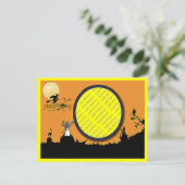 Halloween Night in Orange Glow Fügen Sie Ihr Foto  Postkarte (Stehend Vorderseite)