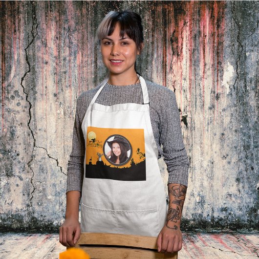 Halloween Night in Orange Glow Fügen Sie Ihr Foto Schürze