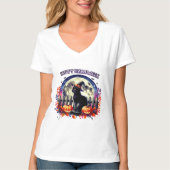 "Halloween Night Magic" Black Cat Shirt (Vorderseite)