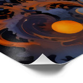 Halloween Night Magie - Katze & Kürbiskur Poster (Ecke)