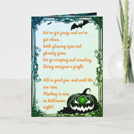 Halloween Night Mischief Rhyme Holiday Card Feiertagskarte
