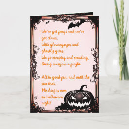 Halloween Night Mischief Rhyme Holiday Card Feiertagskarte