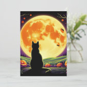Halloween Night mit Black Cat und Jack-O' Lantern (Stehend Vorderseite)