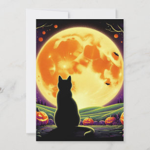 Halloween Night mit Black Cat und Jack-O' Lantern