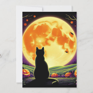 Halloween Night mit Black Cat und Jack-O' Lantern