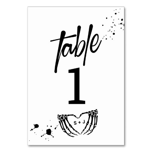 Halloween Night of the Living Wed Wedding Tischnummer (Vorderseite)