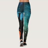 Halloween Night Orange Monogram Leggings (Rückseite)