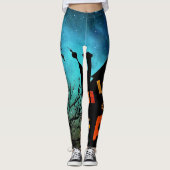 Halloween Night Orange Monogram Leggings (Vorderseite)