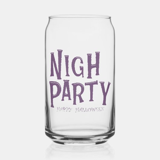 Halloween "Night Party" Glass - Spooky Trinkbehält Dosenglas (Vorderseite)