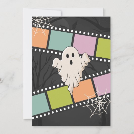 Halloween Night Party Groovy Einladung (Rückseite)