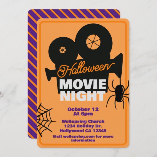 Halloween Night Party Spooktacular Einladung (Vorne/Hinten)