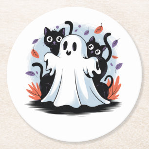 Halloween Night Prowl Runder Pappuntersetzer