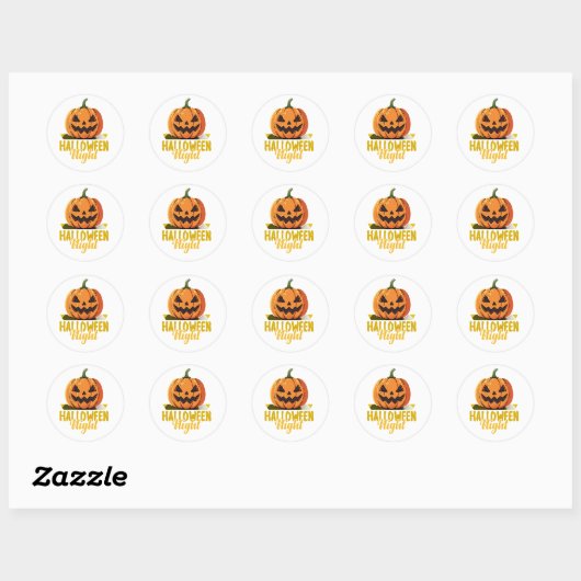 Halloween Night Pumpkin Glow Tee on Sticker (Blatt)
