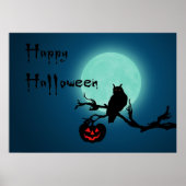 Halloween Night Pumpkin Owl Poster (Vorne)