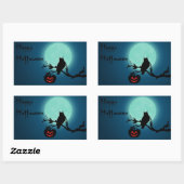 Halloween Night Pumpkin Owl Rechteckiger Aufkleber (Blatt)