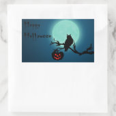 Halloween Night Pumpkin Owl Rechteckiger Aufkleber (Tasche)