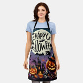 Halloween Night Pumpkins, Skulls & Spuk House Schürze (Getragen)