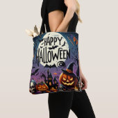 Halloween Night Pumpkins, Skulls & Spuk House Tasche (Von Nahem)
