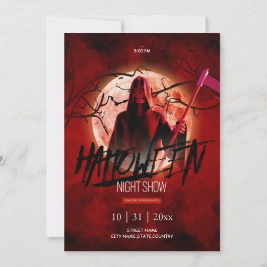 Halloween Night Show Einladung (Vorderseite)