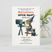 Halloween Night Spooktacular Gremlin Cat Einladung (Stehend Vorderseite)