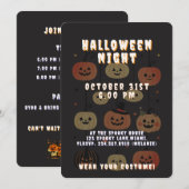 Halloween Night Spooky Cute Jack-O'-Lantern Einladung (Vorne/Hinten)