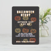 Halloween Night Spooky Cute Jack-O'-Lantern Einladung (Stehend Vorderseite)