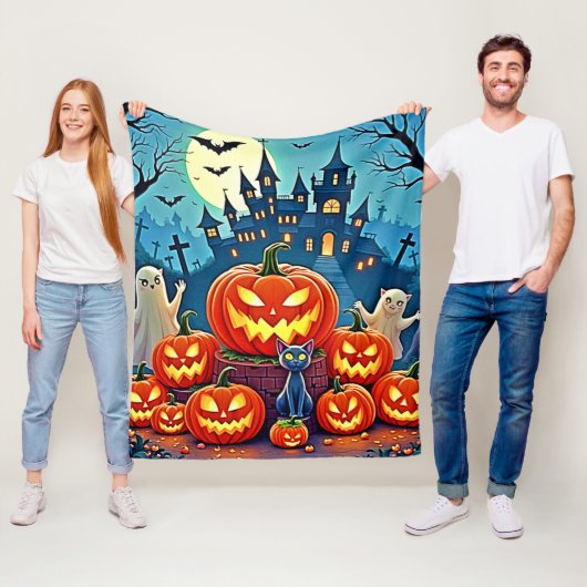 Halloween Night: Spooky Fun Art Fleecedecke (Beispiel)